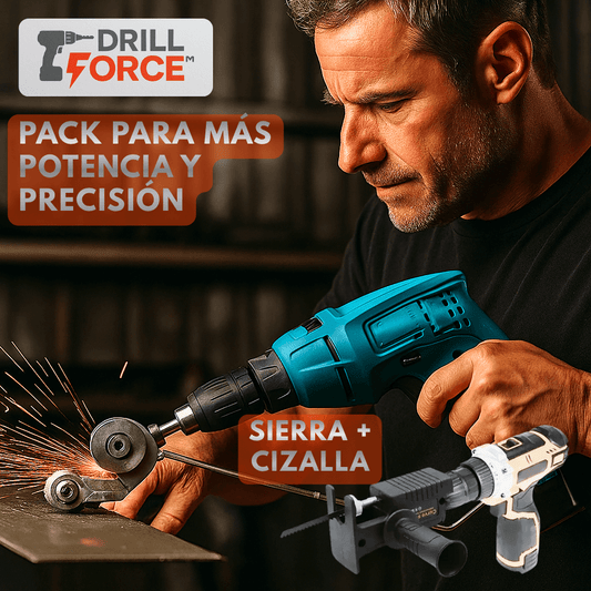 Pack DrillForce™ Sierra+Cizalla – Convierte tu Taladro en Multiherramienta en Segundos